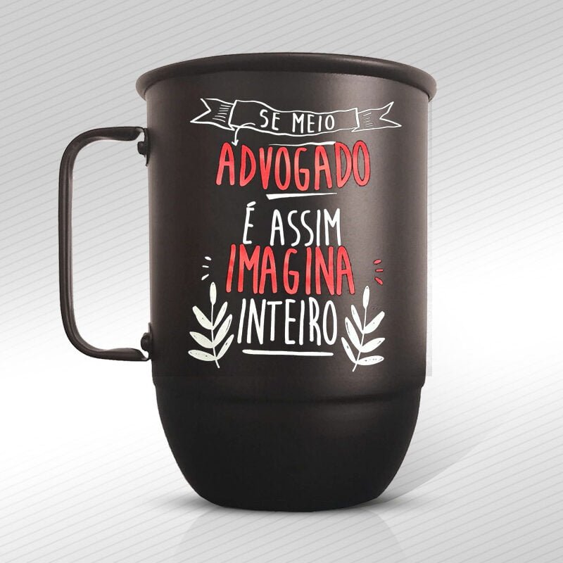 Caneca de Alumínio Preto Fosco