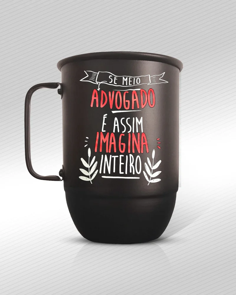 Caneca de Alumínio Preto Fosco